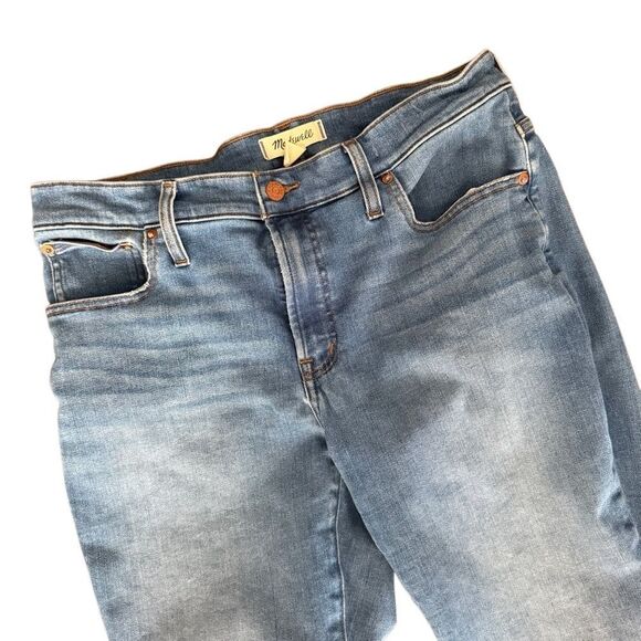 Madewell The Midrise Perfect Vintage Ankle Jean Light Wash Raw Fray Hem Stretchy - Picture 3 of 8